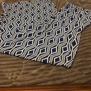 Blue and white wide leg pants,